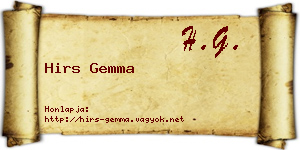 Hirs Gemma névjegykártya